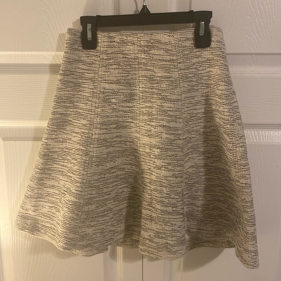 NWT Ann Taylor Loft Gray Speckled Pull On Stretch Waist A Line Skirt